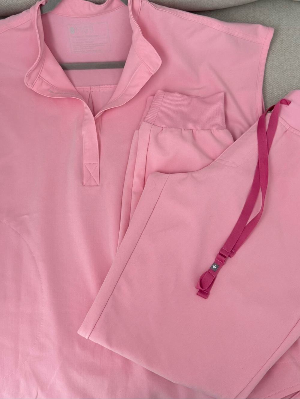 Figs Scrubs set in Fight Club Pink